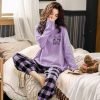 New Homewear Long Sleeve Pajamas Set Cute Leisure Women Sleepwear 2Pcs Nightwear for Women Nightwear Long Loose Waist Pant