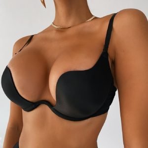 Women Bra Deep U Low Cut Super Push Up Backless Bra Brassiere Sutian Underwear Bralette Sujetador Cup B